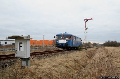 Wir schreiben den 12. Januar 2008: Die Prignitzer Eisenbahn verabschiedet ihren letzten blauen Schienenbus mit 