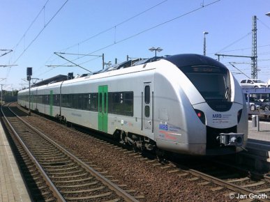 1 440 214 der Mitteldeutschen Regiobahn hat am 23.08.2017 einen Zwischenstopp in Glauchau eingelegt.