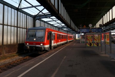 Am 30.04.2017 wartet ein 628er im Duisburger Hauptbahnhof auf Fahrgäste in Richtung Duisburg-Entenfang. Der Duisburger Hauptbahnhof soll wenige Jahre später grundlegend modernisiert werden.