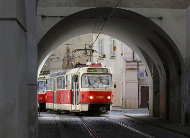 Tatra-Tram in der Prager Altstadt, 27.03.2024